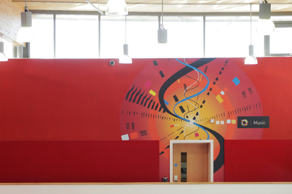 School wall graphics music wall