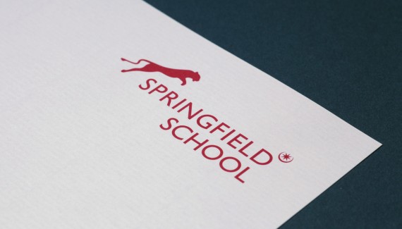 Springfield School logo on letterhead Stationery designed by Shadric Toop