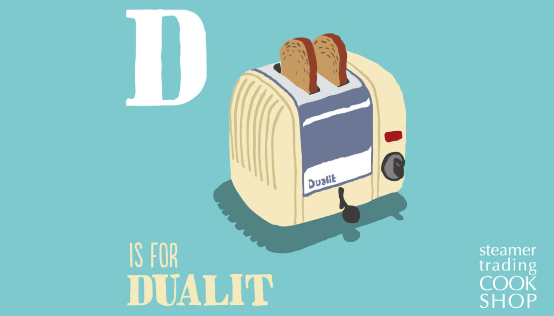 Steamer Trading Cookshop illustration of Dualit toaster - - one of a set of Cookware illustrations for Steamer Trading Cookshop designed by Toop Studio