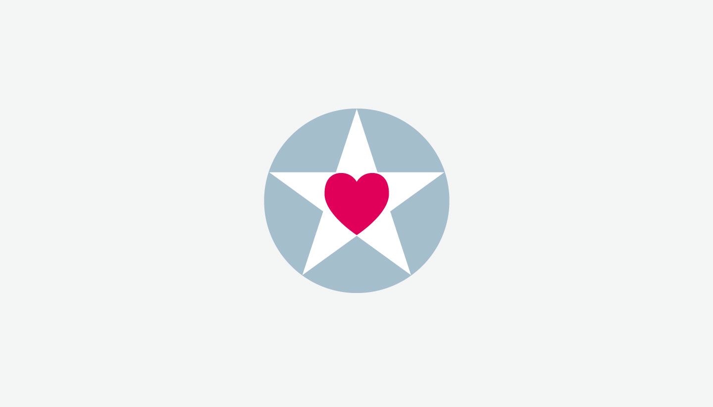 Gorgeous PR heart and star logo