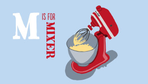 Steamer Trading Cookshop illustration of a red Kitchenaid Mixer by Shadric Toop