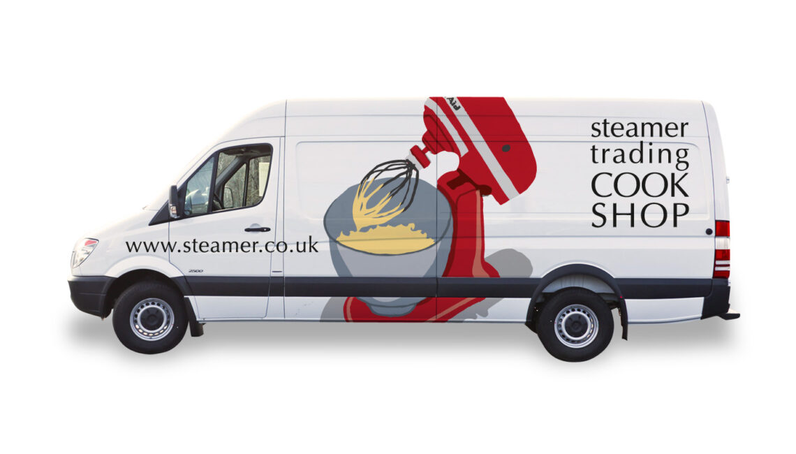 Steamer Trading Cookshop van graphics side illustration by Toop Studio