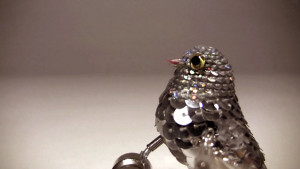 Tree stop motion animated film still showing a Christmas tree bird