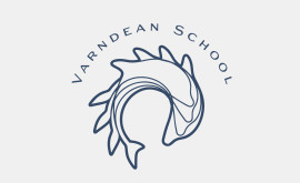 School Logo Design - Varndean School logo simple line only version with curved type