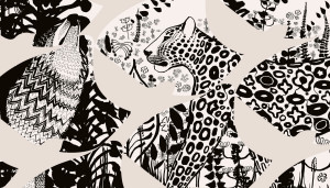 School Wall Art - leopard and wolf detail - designed by Toop Studio