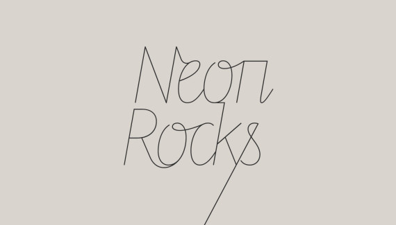 Logo design - downward tail version - for Neon Rocks Brighton PR agency