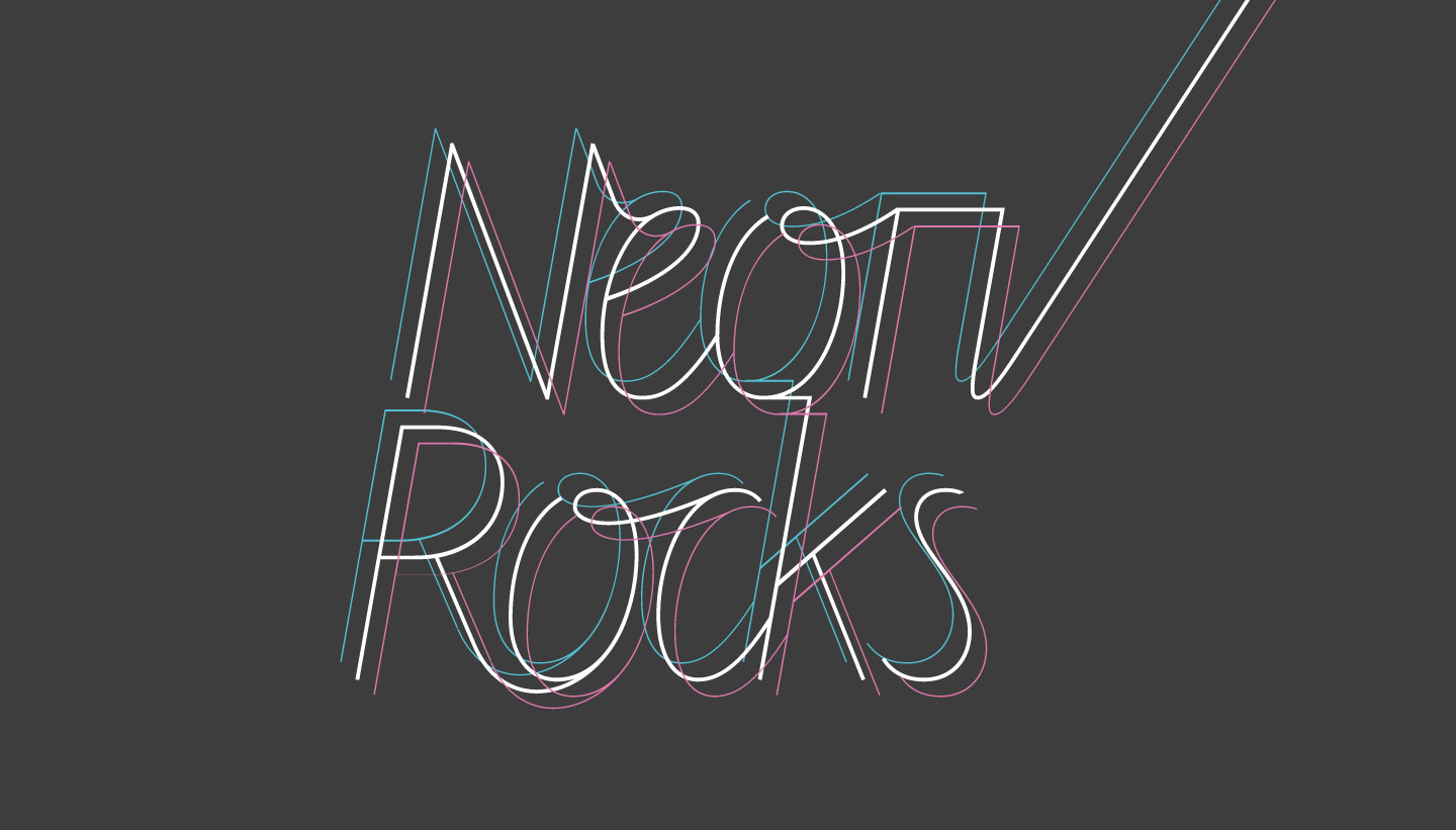Logo design triple line version for Neon Rocks Brighton PR agency