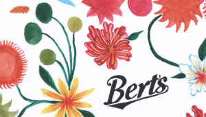 Bert's Homestore watercolour flowers design