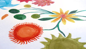 Bert's Homestore watercolour flowers design