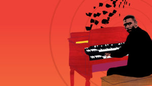 Music wall graphic hammond organ