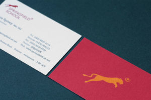 School logo design on a business card - illustrating ‘L is for Logo’ in A to Z design for schools blog