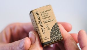 Georganics zero waste packaging floss box graphic design by Toop Studio