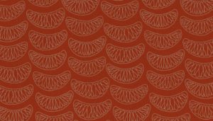 Georganics red mandarin pattern illustration designed by Toop Studio