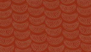 Georganics red mandarin pattern illustration designed by Toop Studio