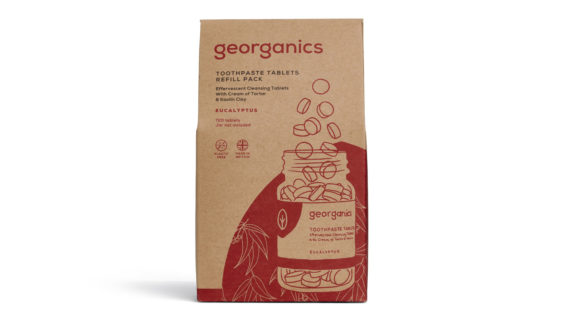 georganics zero waste packaging - toothpaste tablets graphic design shadric toop