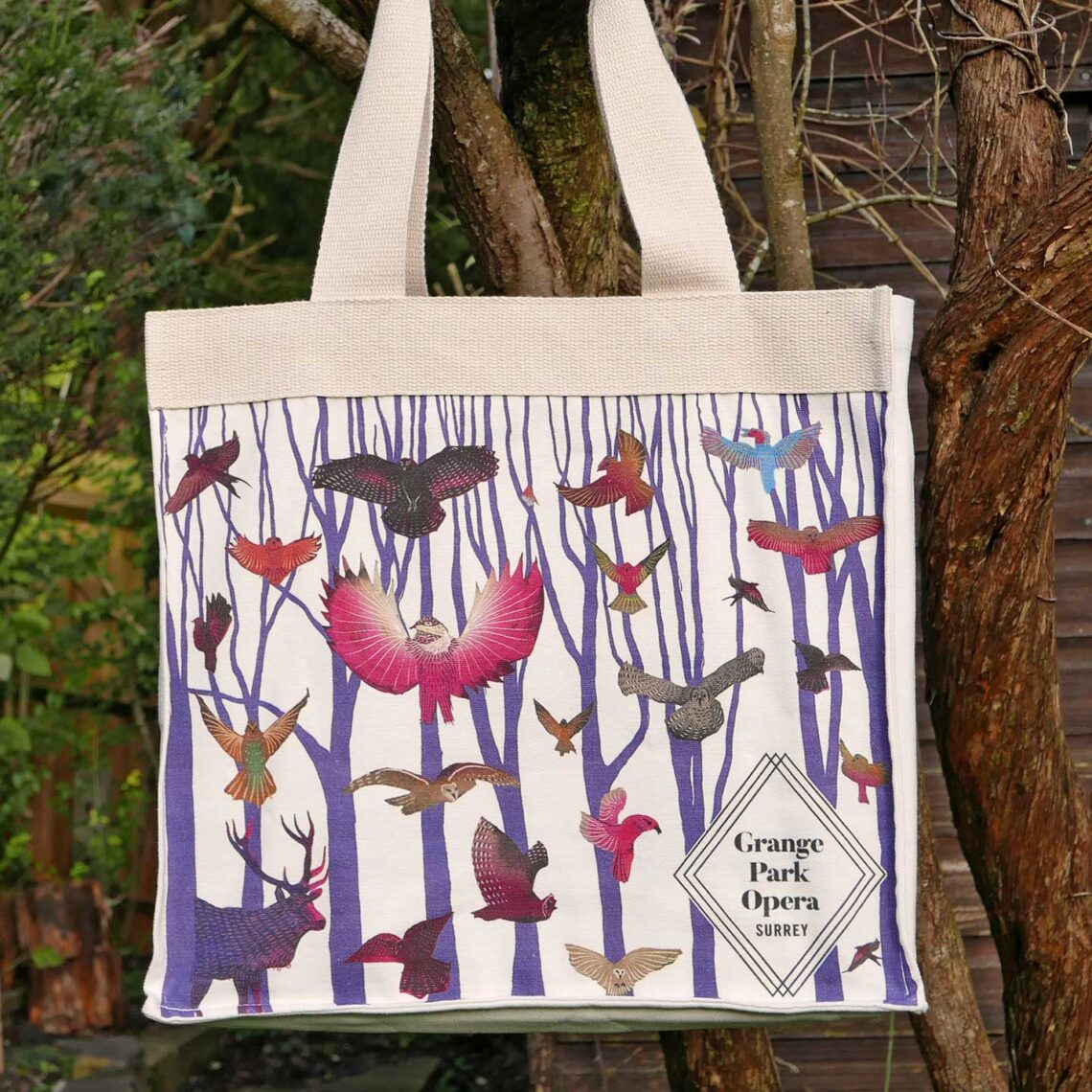 Grange Park 2021 - Bag illustration - birds and trees - Shadric Toop