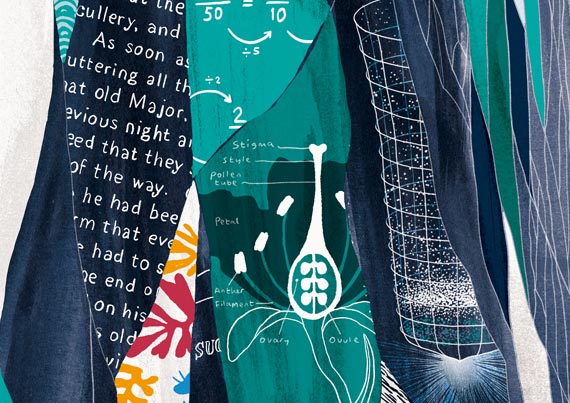 School Wall Mural showing eclectic learning and activity at Varndean - Toop Studio