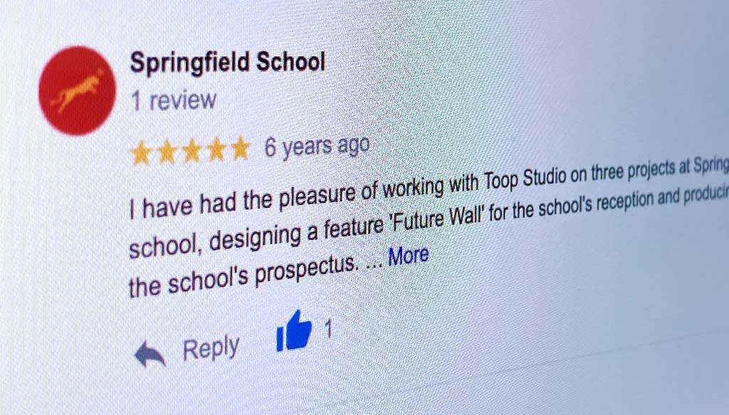 Google review for school wall art project