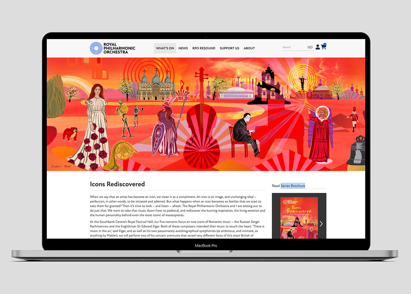 Royal Philharmonic Orchestra website - with Season illustrations - Shadric Toop