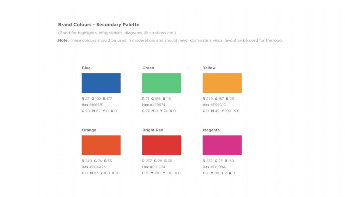 Tournay Godfrey Rebrand - Guidelines Secondary Colour Palette - Toop Studio