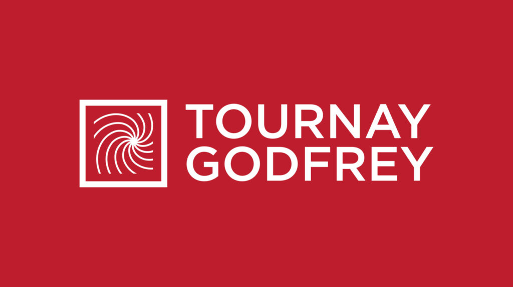 Branding and website design for Tournay Godfrey - MEP Engineering Firm in Brighton - New white logo on red background - Toop Studio