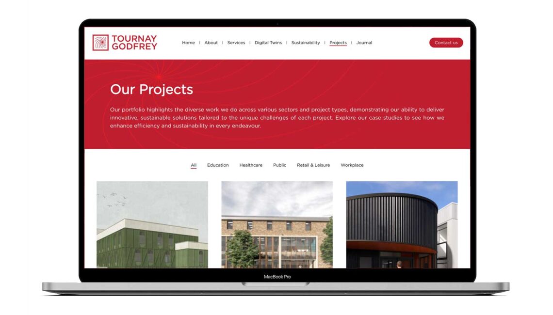 Branding and website design for Tournay Godfrey - Website Content Page - Toop Studio