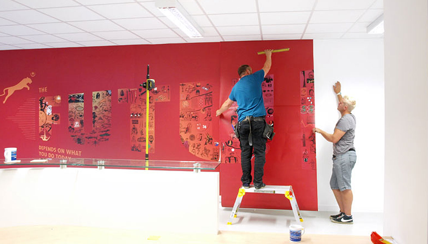 Self adhesive wall vinyl Installation Toop Studio